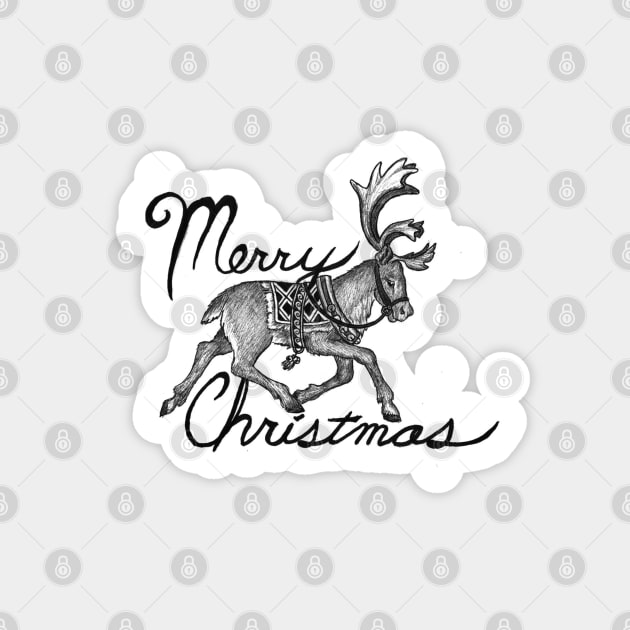 Merry Christmas Reindeer Sticker by quakeandquiver